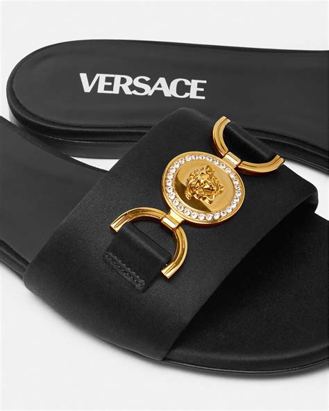 versace medusa chain sandals|versace medusa flats sandals women.